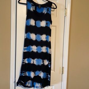 Sz Small. Design History Black Blue Tye Dye dress